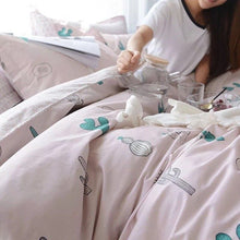 Load image into Gallery viewer, Pink Abigails Cactus Succulent Pillow And Duvet Cover For Girls